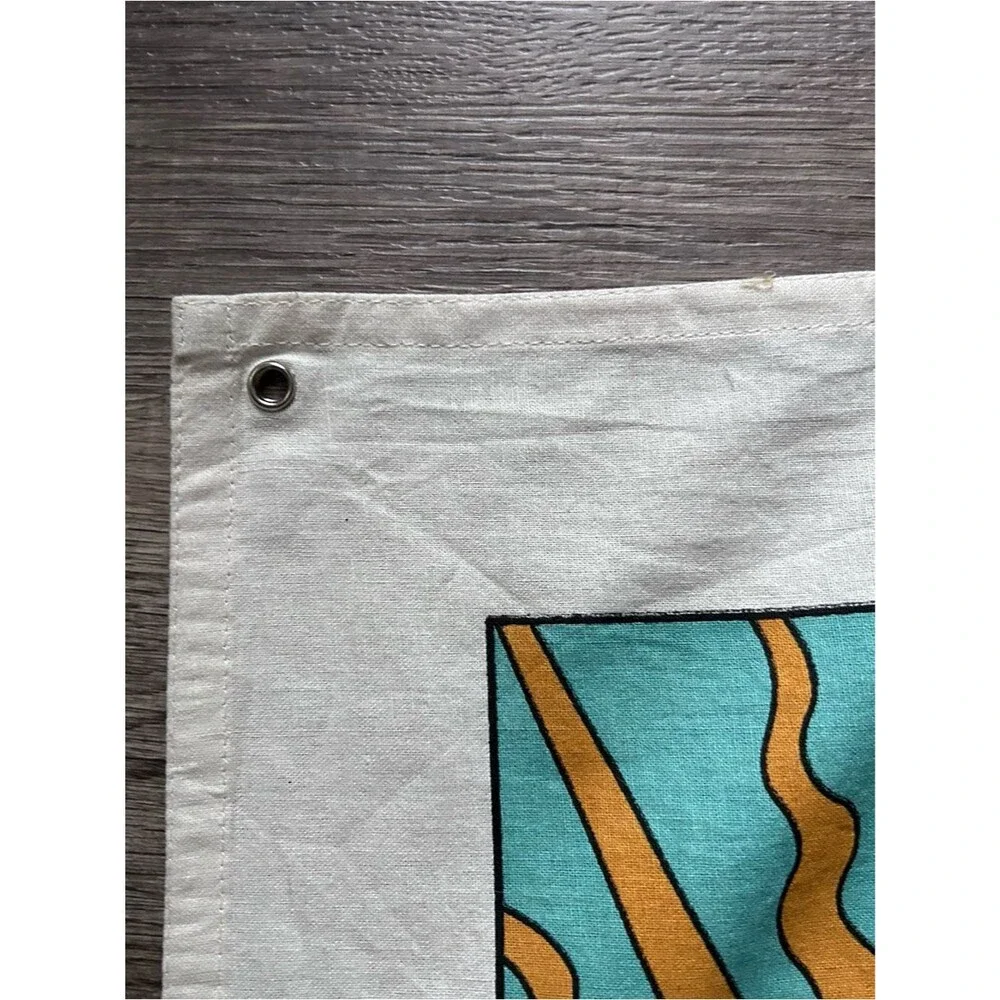 The Sun Tarot Wall Tapestry in Teal, Gold, White